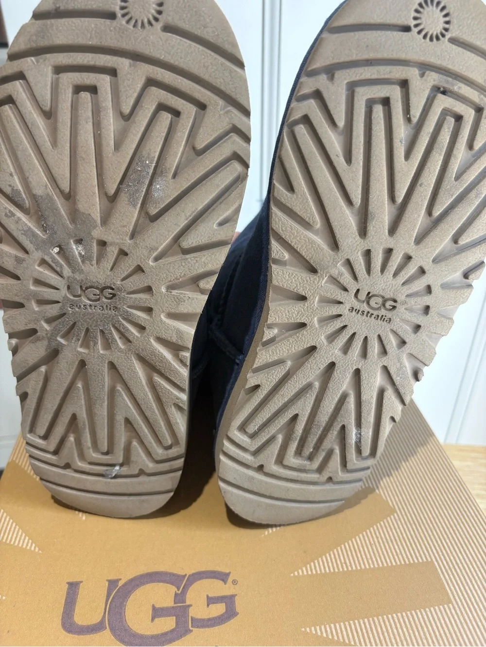 UGG Navy Short Suede Button Boots